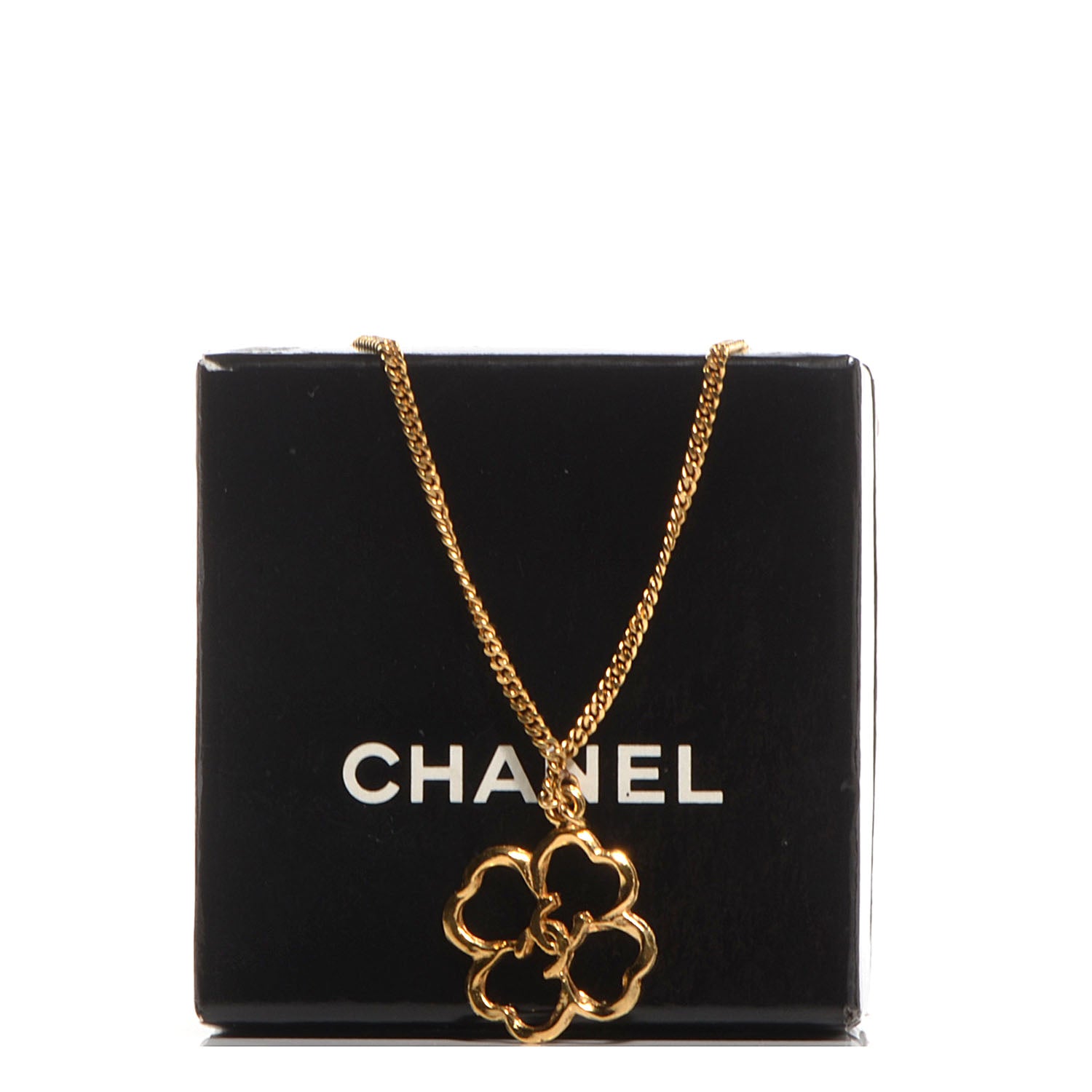 Chanel CC Clover Necklace Gold 6 of 6