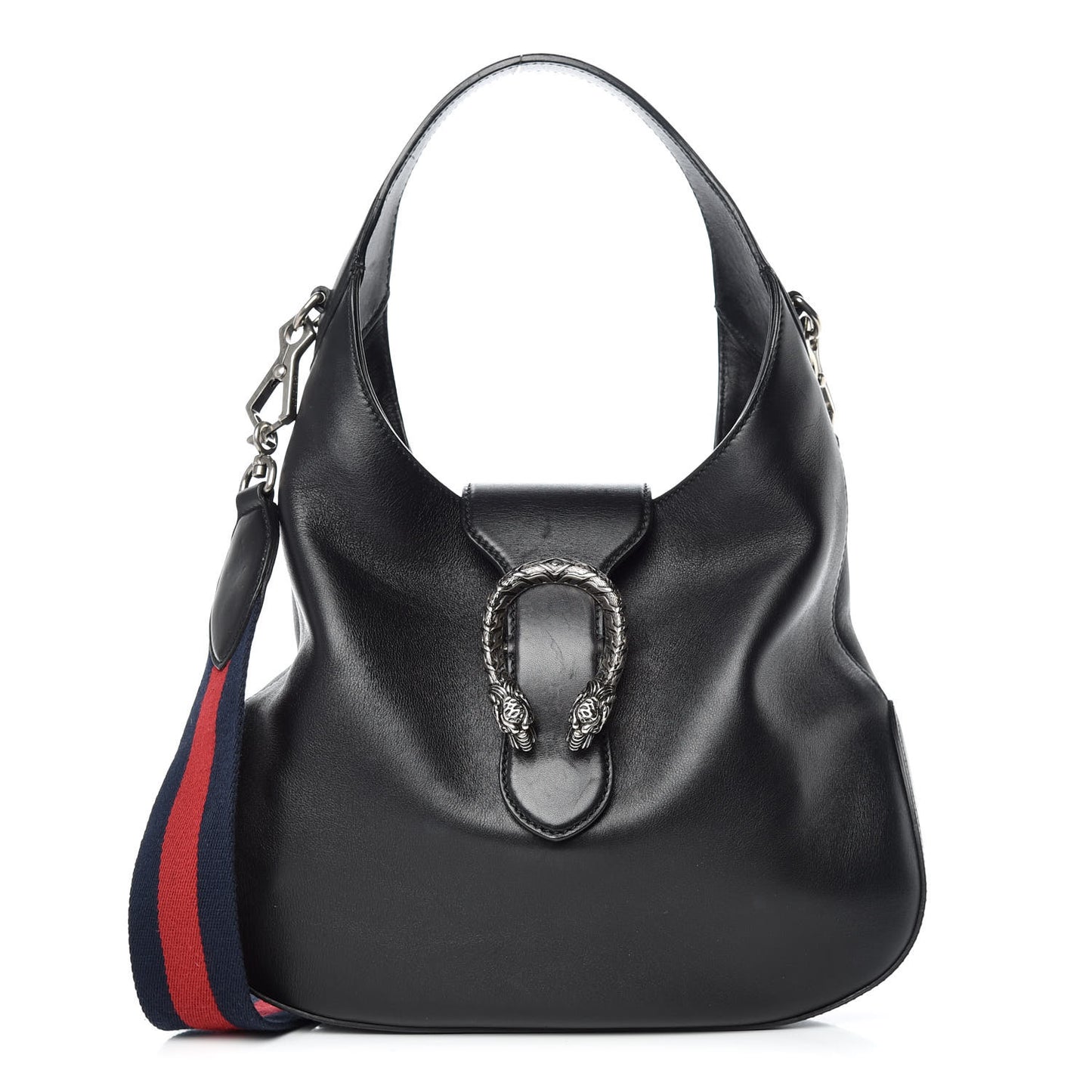 Calfskin Web Small Dionysus Hobo Black