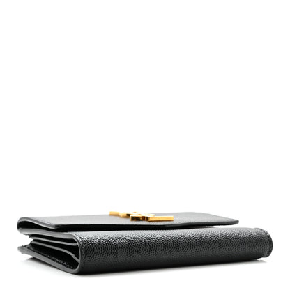 Saint Laurent Grain De Poudre Monogram Bi-Fold Wallet Black 4 of 11