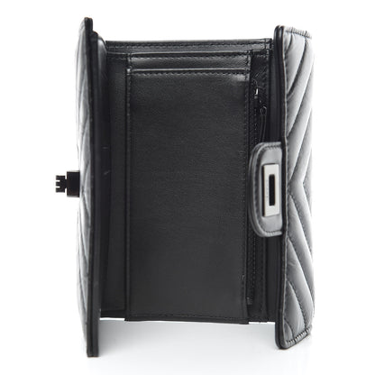 Chanel Aged Calfskin Chevron Quilted Reissue Medium Flap Wallet So Black 5 of 10