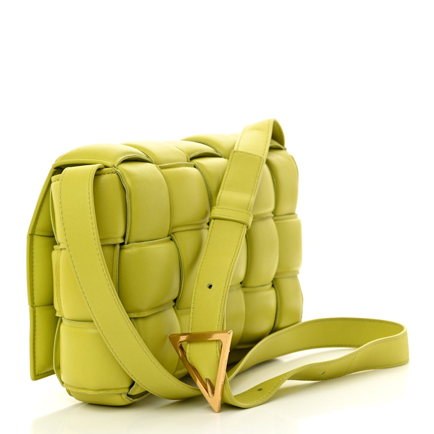 Nappa Maxi Intreccio Padded Cassette Crossbody Bag Kiwi