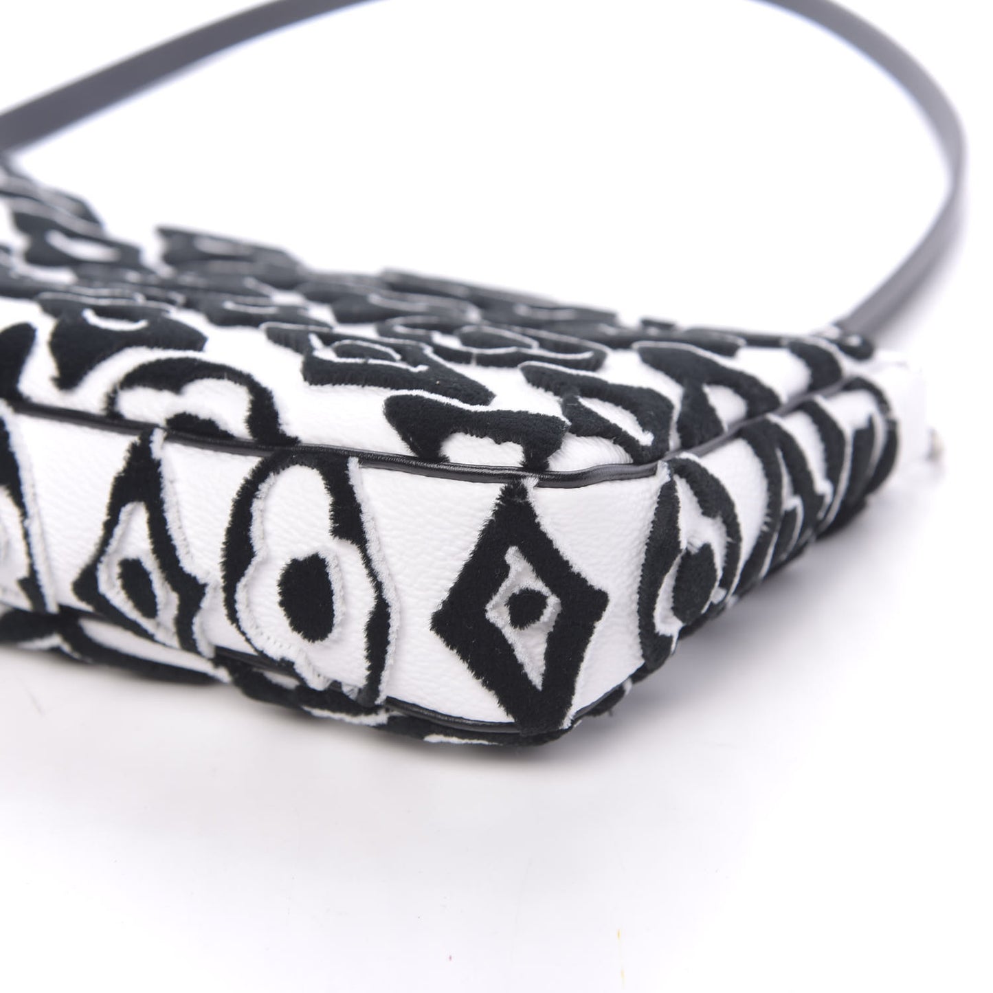 X UF Tufted Monogram Pochette Accessories White Black