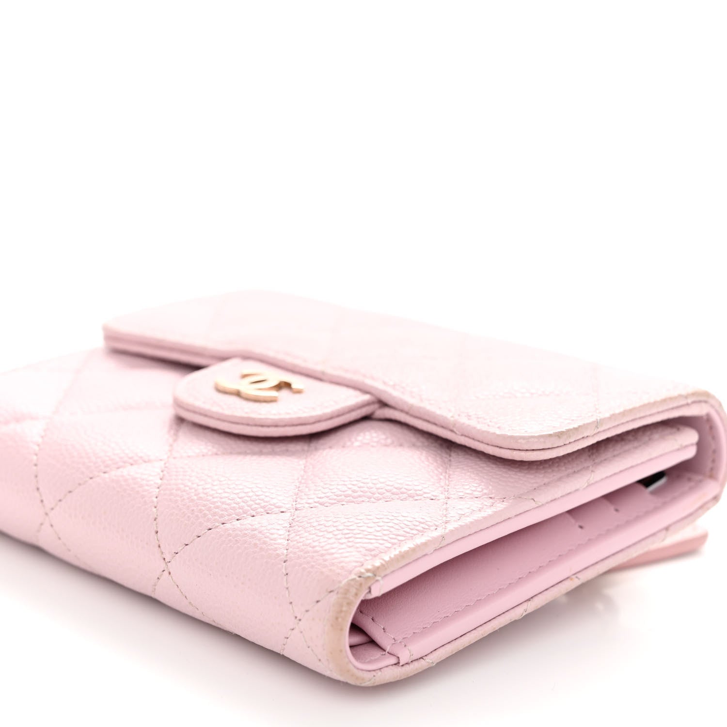 Chanel Caviar Quilted Compact Flap Wallet Light Pink 9 of 9