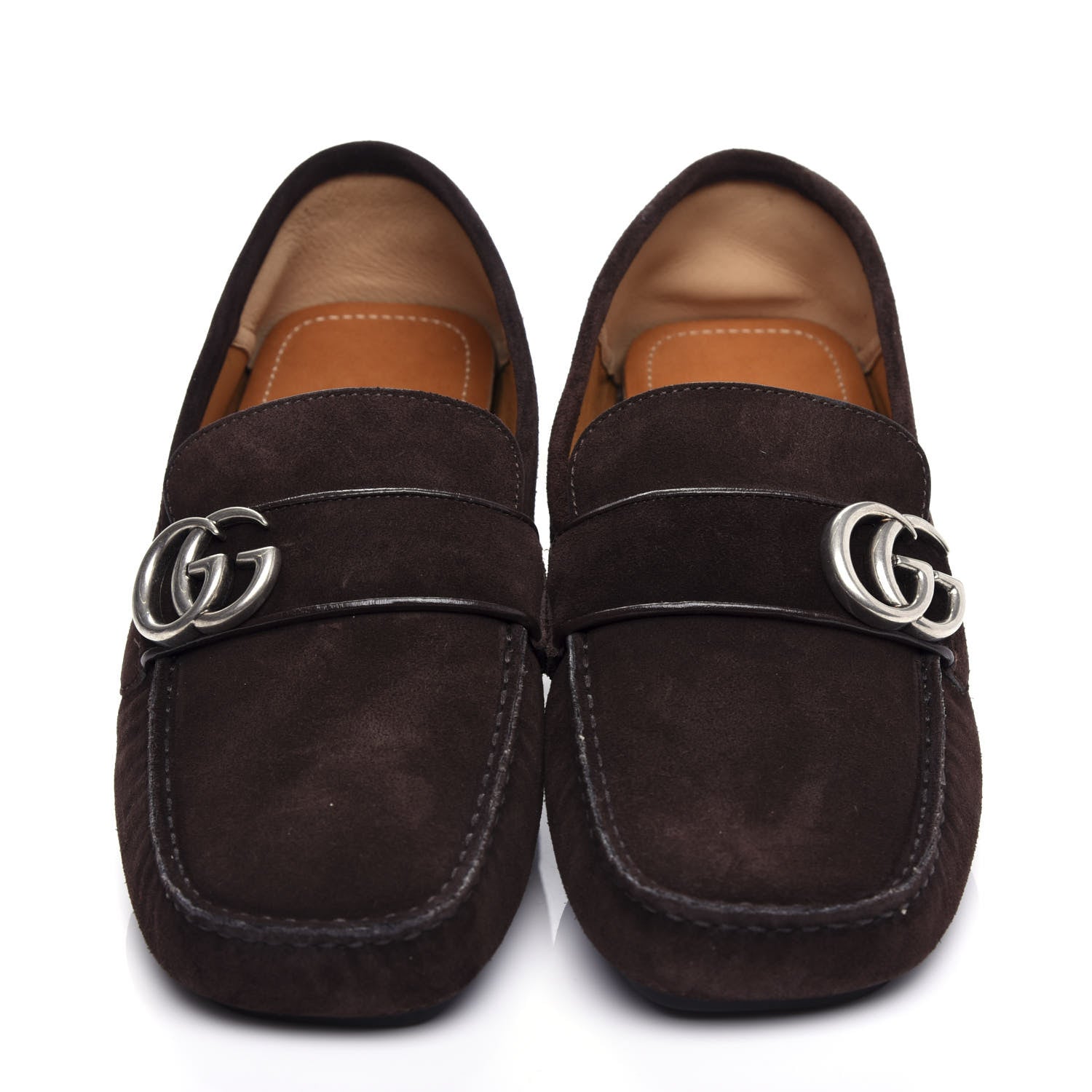 Gucci Suede Mens Driver Queen Loafers 7 Cocoa 5 of 10