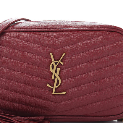 Saint Laurent Grain De Poudre Matelasse Monogram Mini Lou Camera Bag Eros Red 10 of 11
