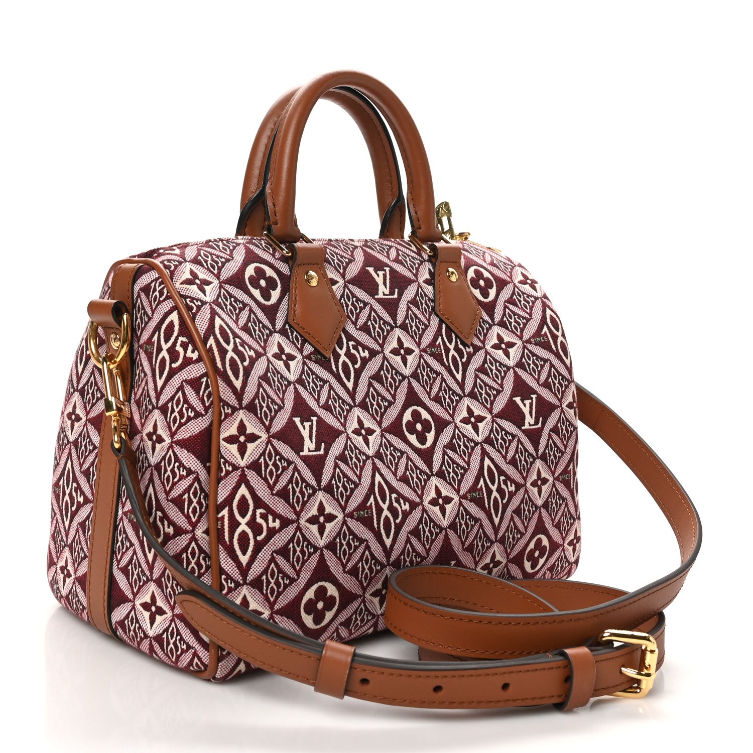 Louis Vuitton Jacquard Since 1854 Speedy Bandouliere 25 Bordeaux 3 of 9