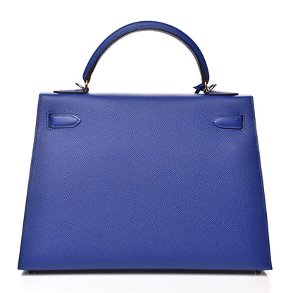 Hermes Epsom Horseshoe Kelly Sellier 32 Bleu Electrique Rose Sakura 4 of 31