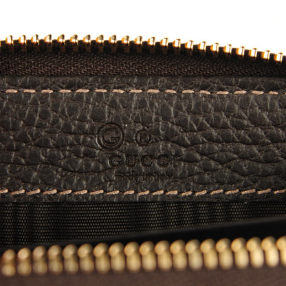 Gucci Crystal Monogram Dollar Calfskin Zip Around Coin Purse Beige Ebony Testa di Moro 6 of 7