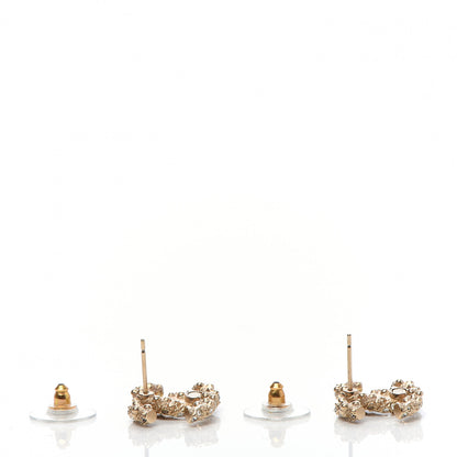 Chanel Crystal CC Earrings Light Gold 3 of 5