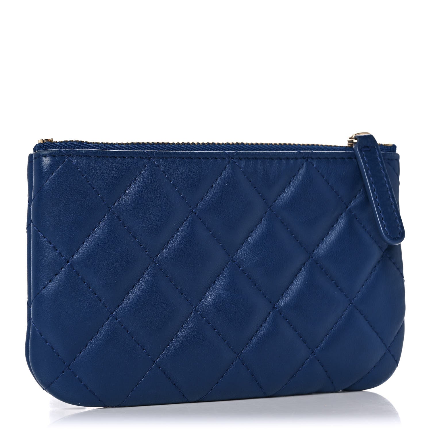 Chanel Lambskin Quilted Small Cosmetic Case Blue 3 of 11