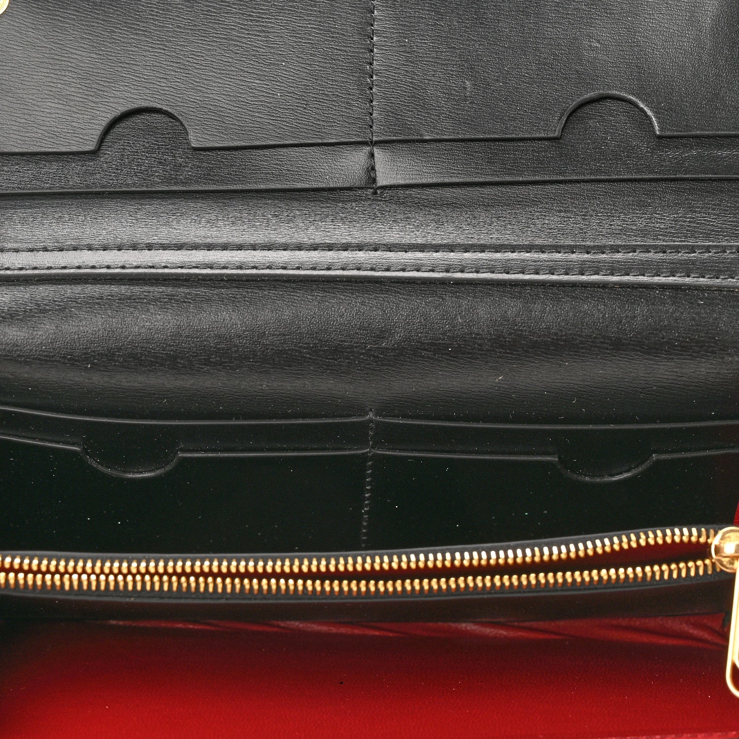 Off-White Calfskin Jitney Logo Flap Wallet On Chain Black 5 of 9