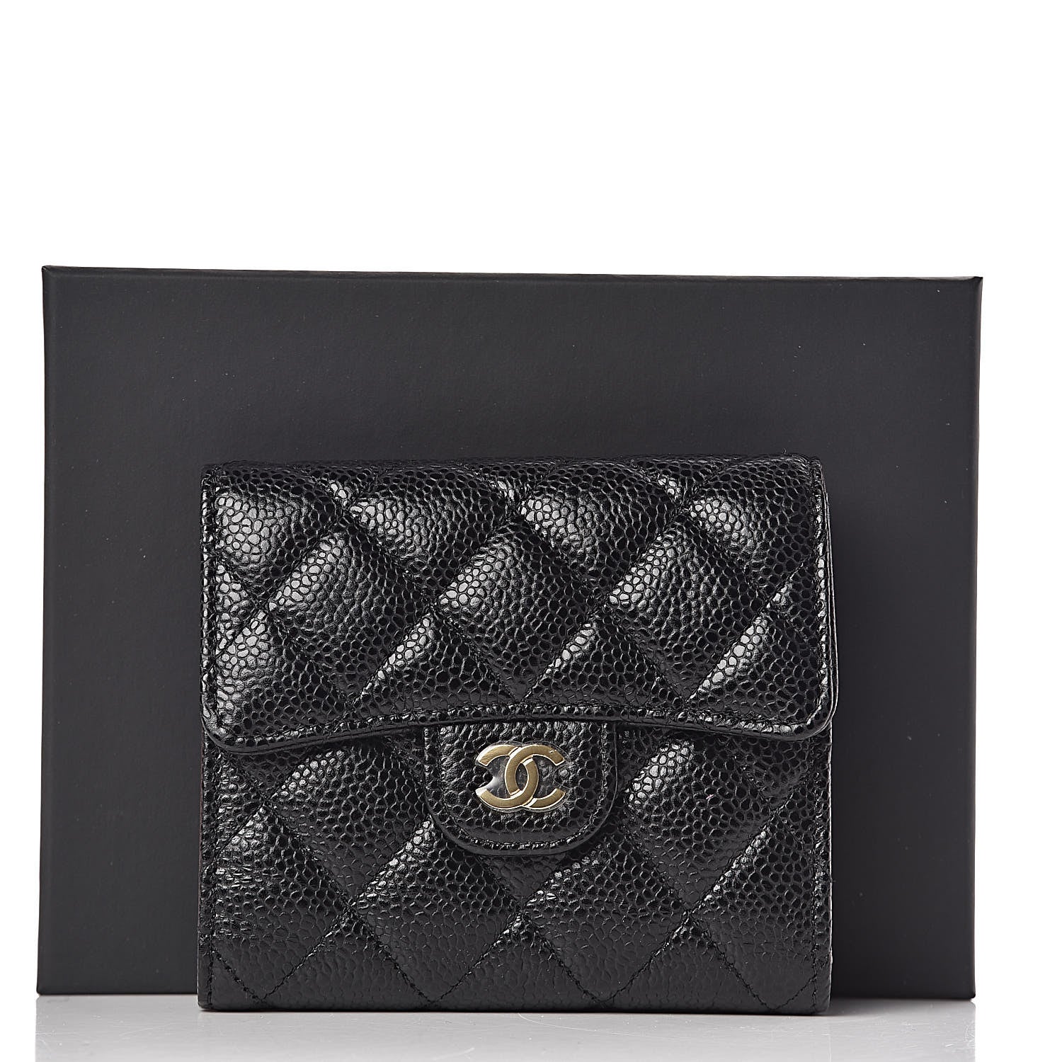 Chanel Caviar Quilted Compact Flap Wallet Black 9 of 9