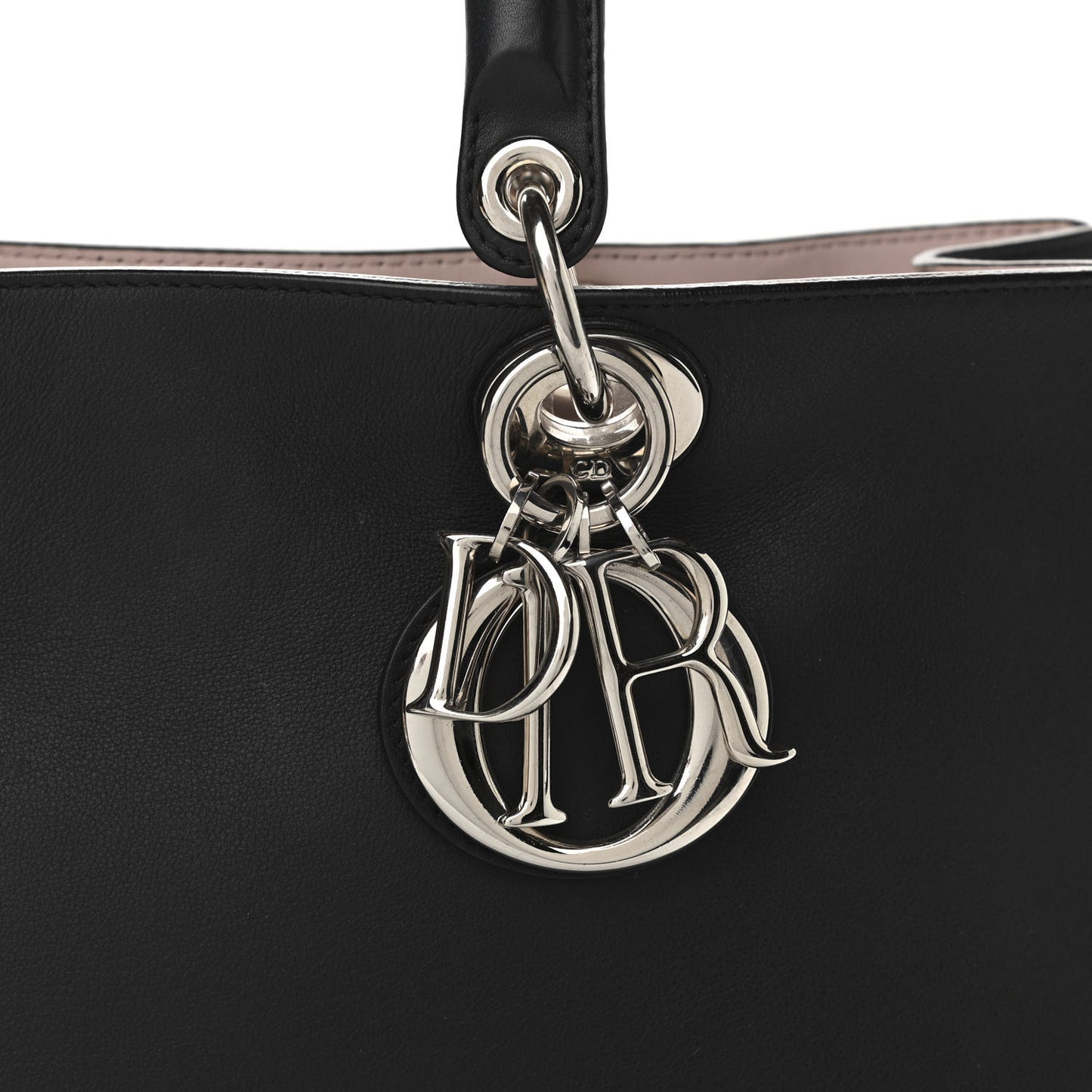 Smooth Calfskin Medium Diorissimo Tote Black Rose Poudre
