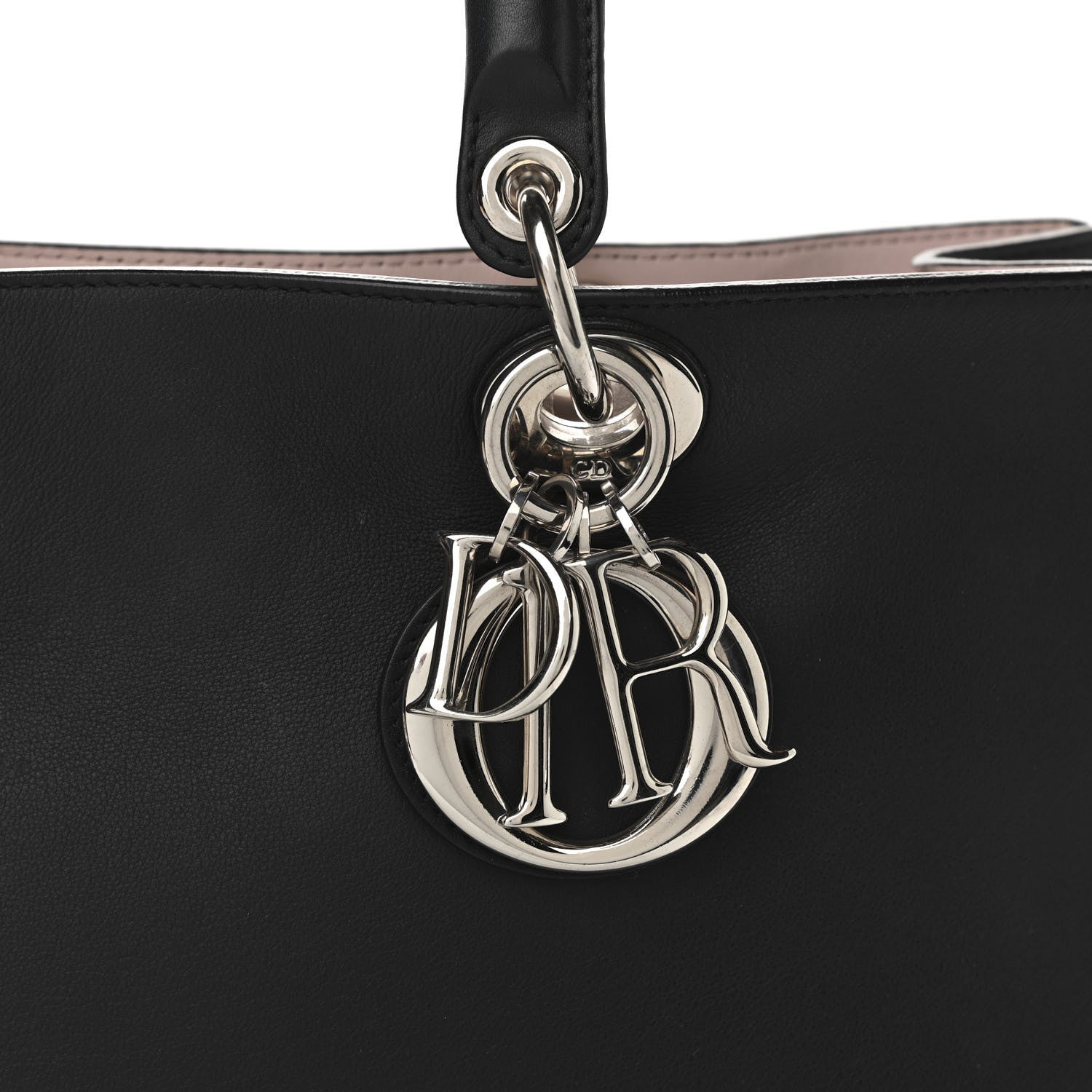 Christian Dior Smooth Calfskin Medium Diorissimo Tote Black Rose Poudre 8 of 12