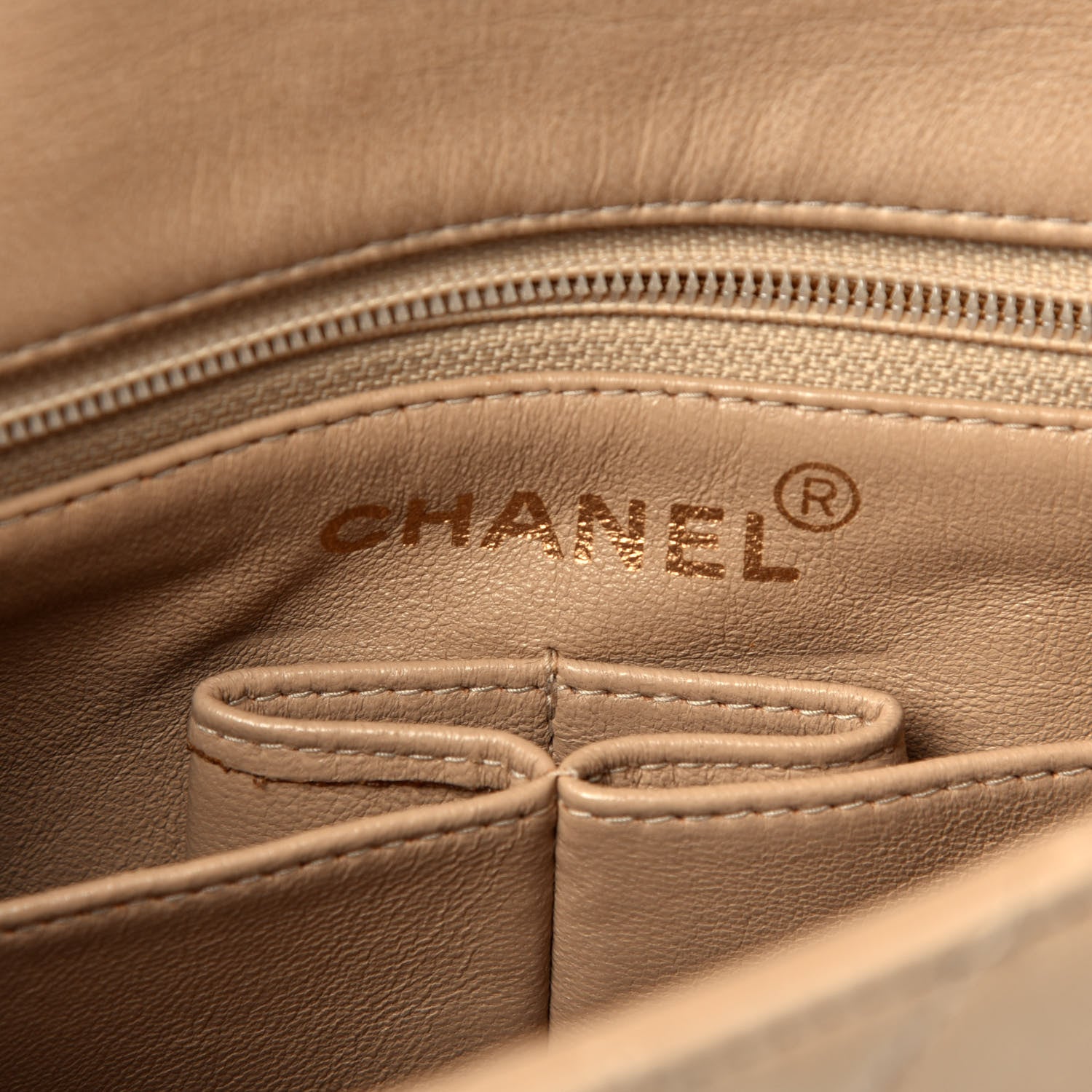 Chanel Lambskin Quilted Mini Square Flap Beige 6 of 10