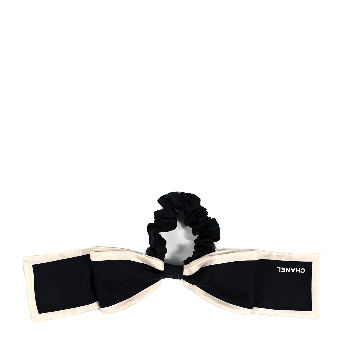 Silk Hair Tie Black Ivory