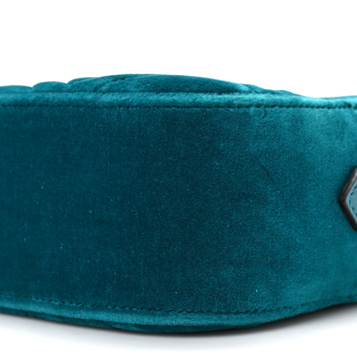 Gucci Velvet Matelasse Small GG Marmont Chain Shoulder Bag Pavone Cyan 9 of 9