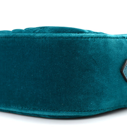 Gucci Velvet Matelasse Small GG Marmont Chain Shoulder Bag Pavone Cyan 9 of 9