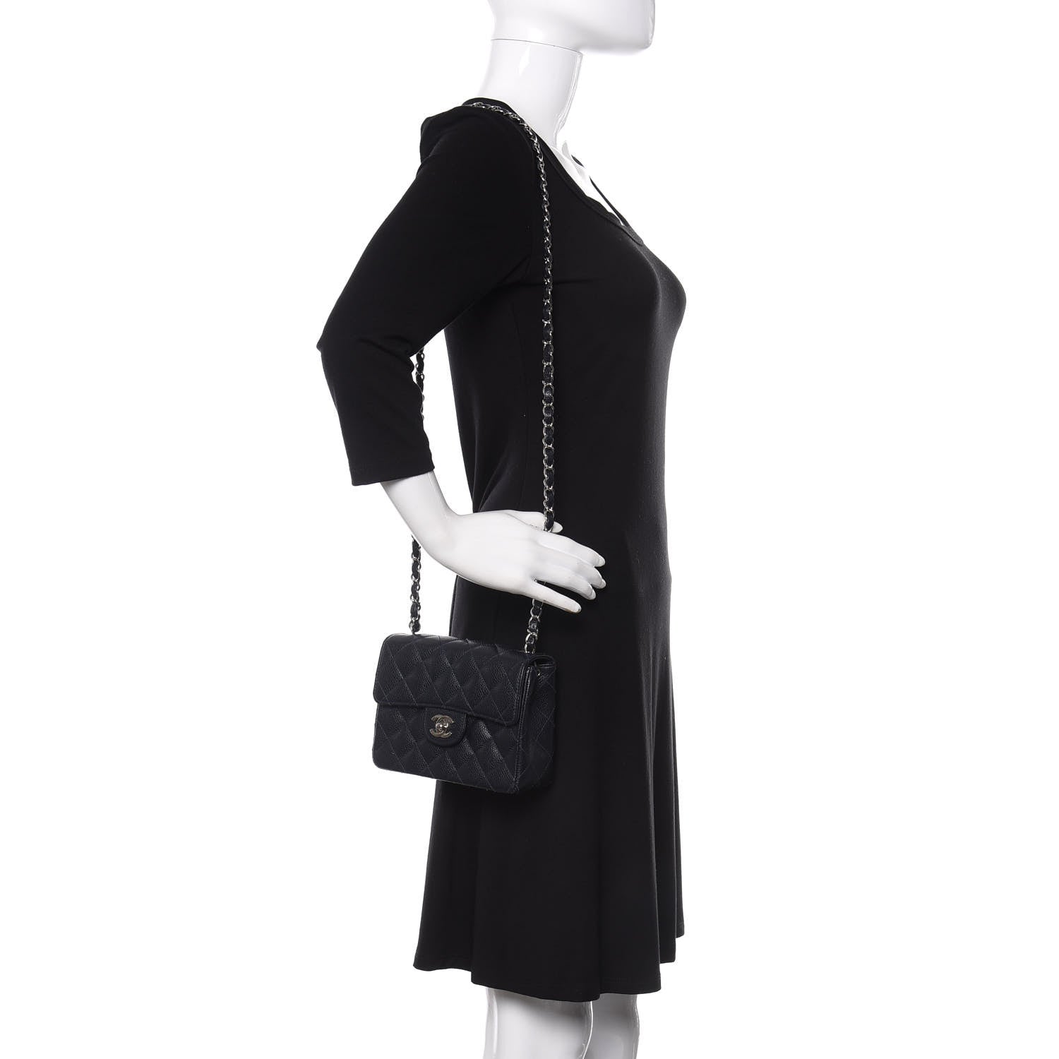 Chanel Caviar Quilted Mini Square Flap Navy 2 of 11