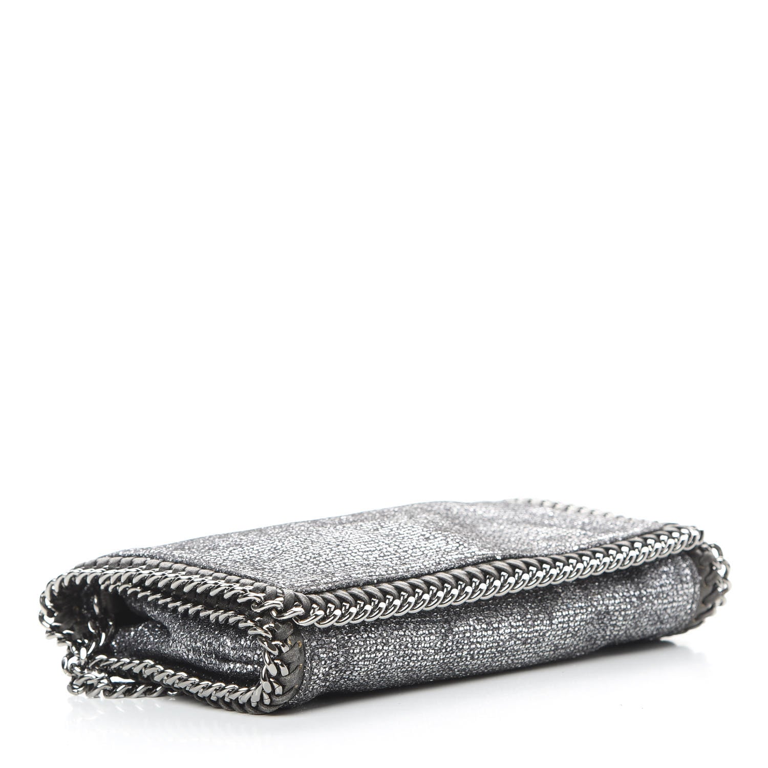 Stella McCartney Metallic Woven Raffia Falabella Crossbody Bag Silver 4 of 12