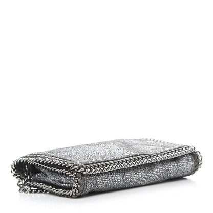 Stella McCartney Metallic Woven Raffia Falabella Crossbody Bag Silver 4 of 12