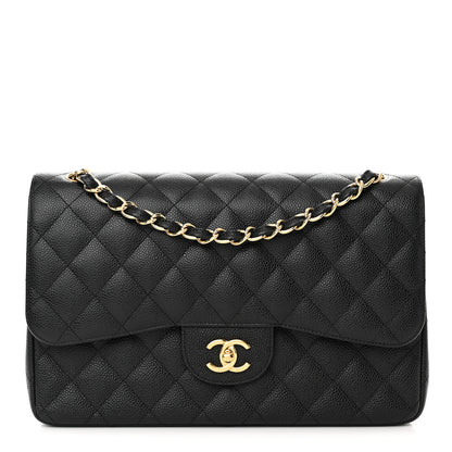 Chanel Caviar Quilted Jumbo Double Flap Black 1 of 15