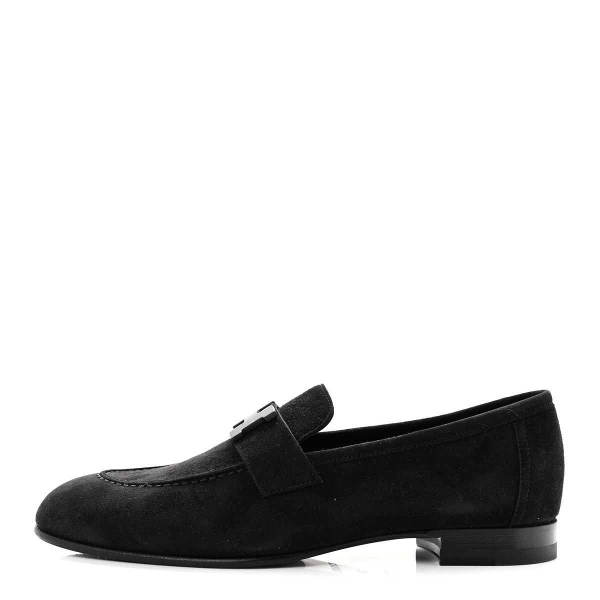 Hermes Suede Goatskin Paris Loafers 36 Black 1 of 10