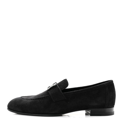 Hermes Suede Goatskin Paris Loafers 36 Black 1 of 10