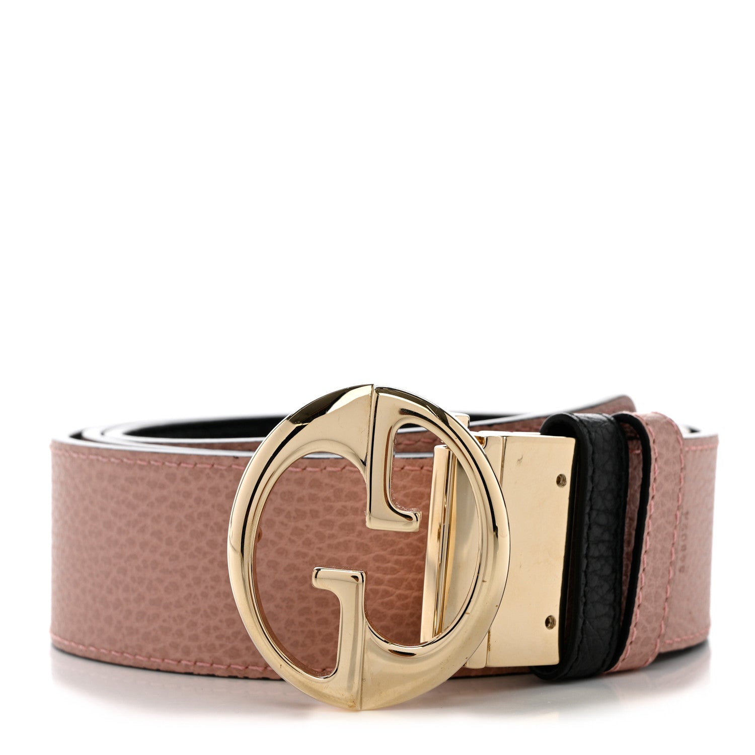 Gucci Calfskin 1973 Reversible Belt 105 42 Black Pink 1 of 7