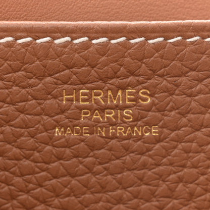 Hermes Taurillon Clemence Halzan 25 Gold 5 of 9