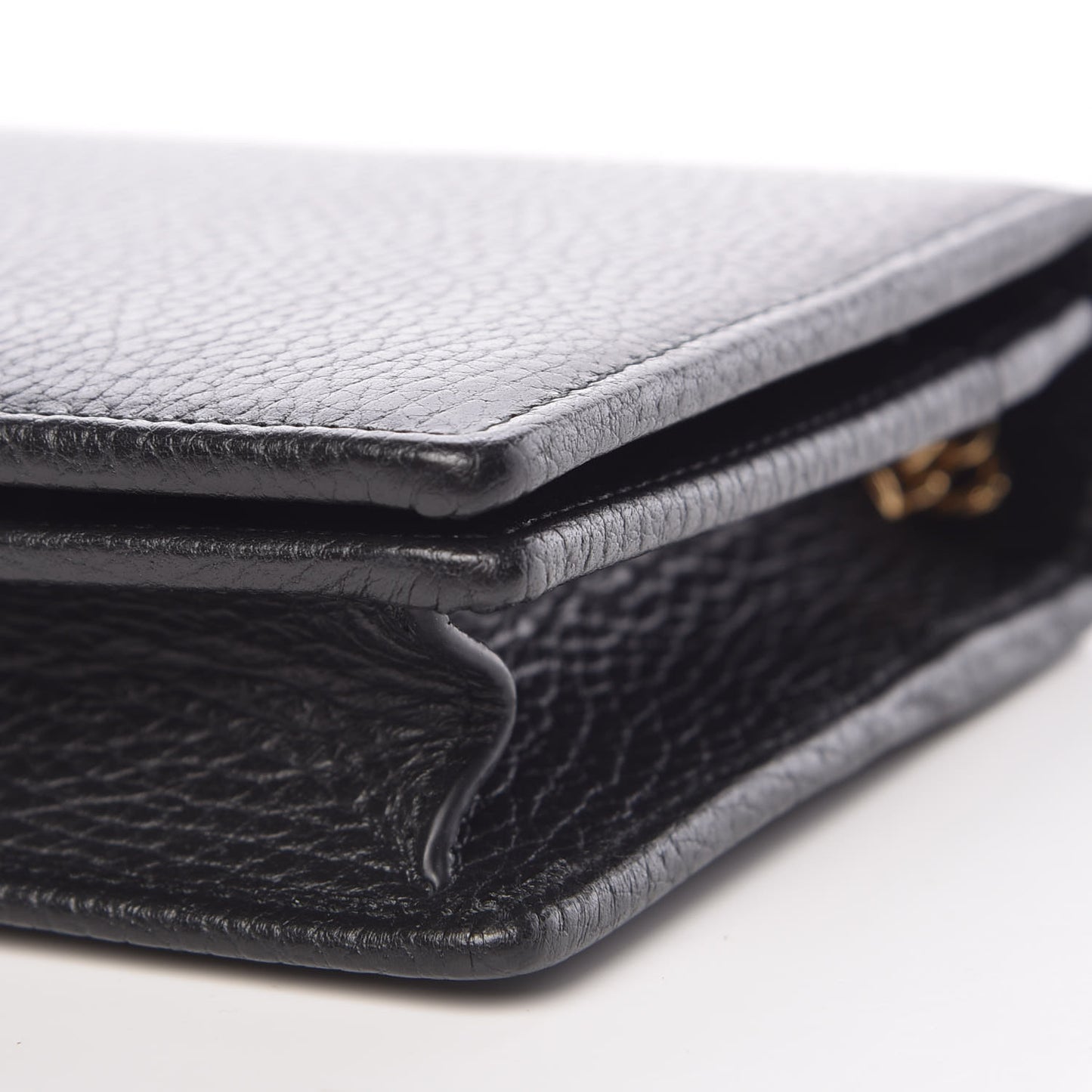 Calfskin Mini GG Marmont Chain Wallet Black