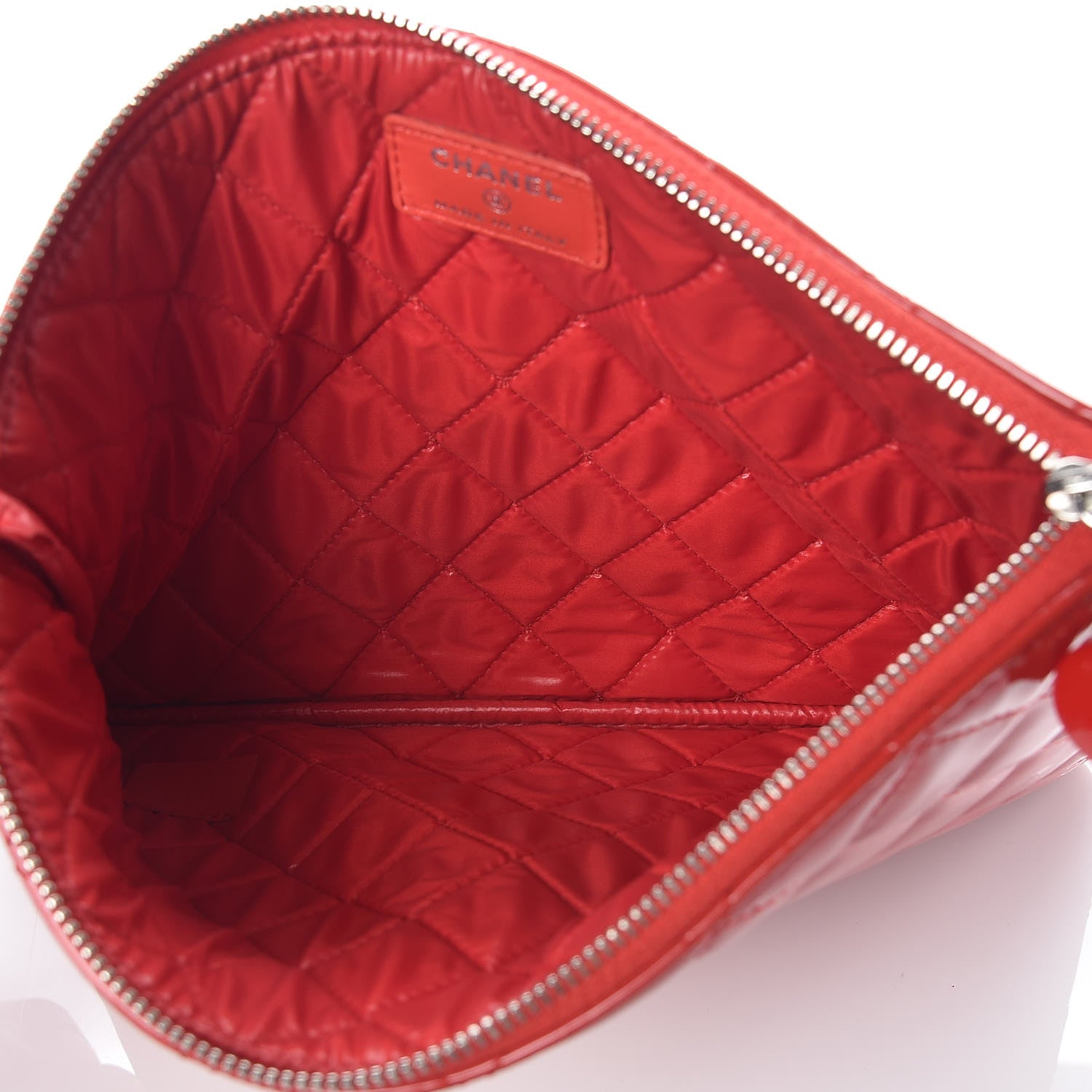 Chanel Patent Calfskin Quilted Valentine Hearts O Cosmetic Case Dark Pink 7 of 10