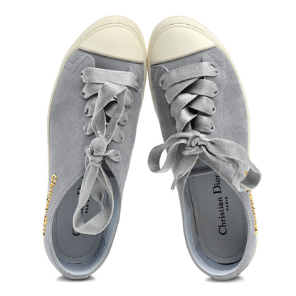 Christian Dior Suede Calfskin Lucky Low Top Sneakers 38 Blue 2 of 9