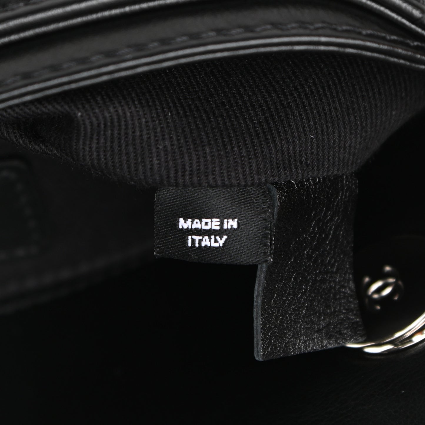 Calfskin Quilted CC Uniform Flap Belt Bag Black