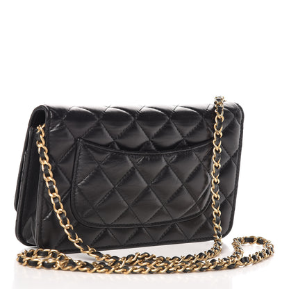 Chanel Aged Calfskin Quilted Lucky Charms 2.55 Reissue Wallet On Chain WOC Black 3 of 11
