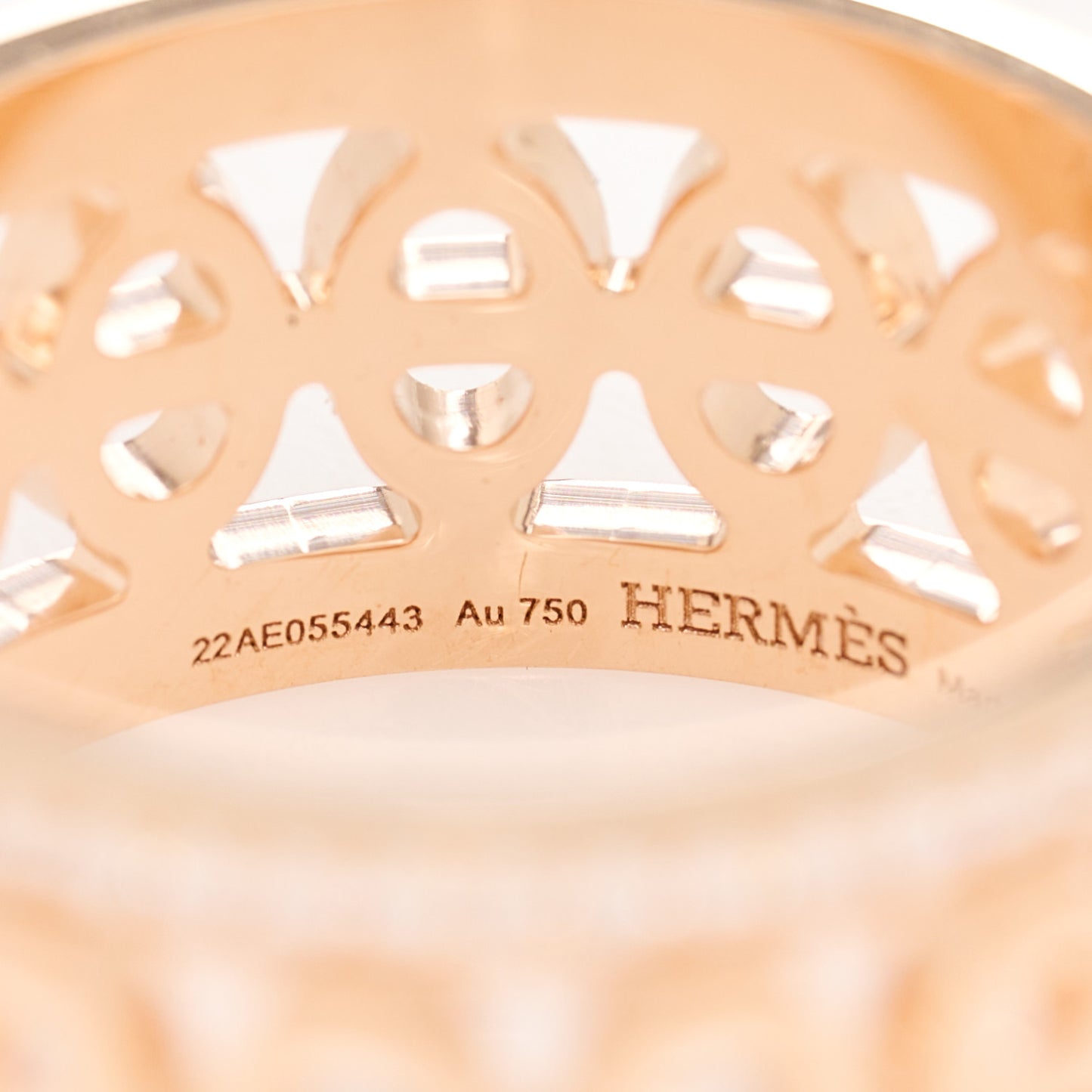 18K Rose Gold Diamond PM Chaine d'Ancre Divine Ring 52 6
