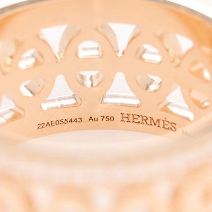 Hermes 18K Rose Gold Diamond PM Chaine d'Ancre Divine Ring 52 6 4 of 4