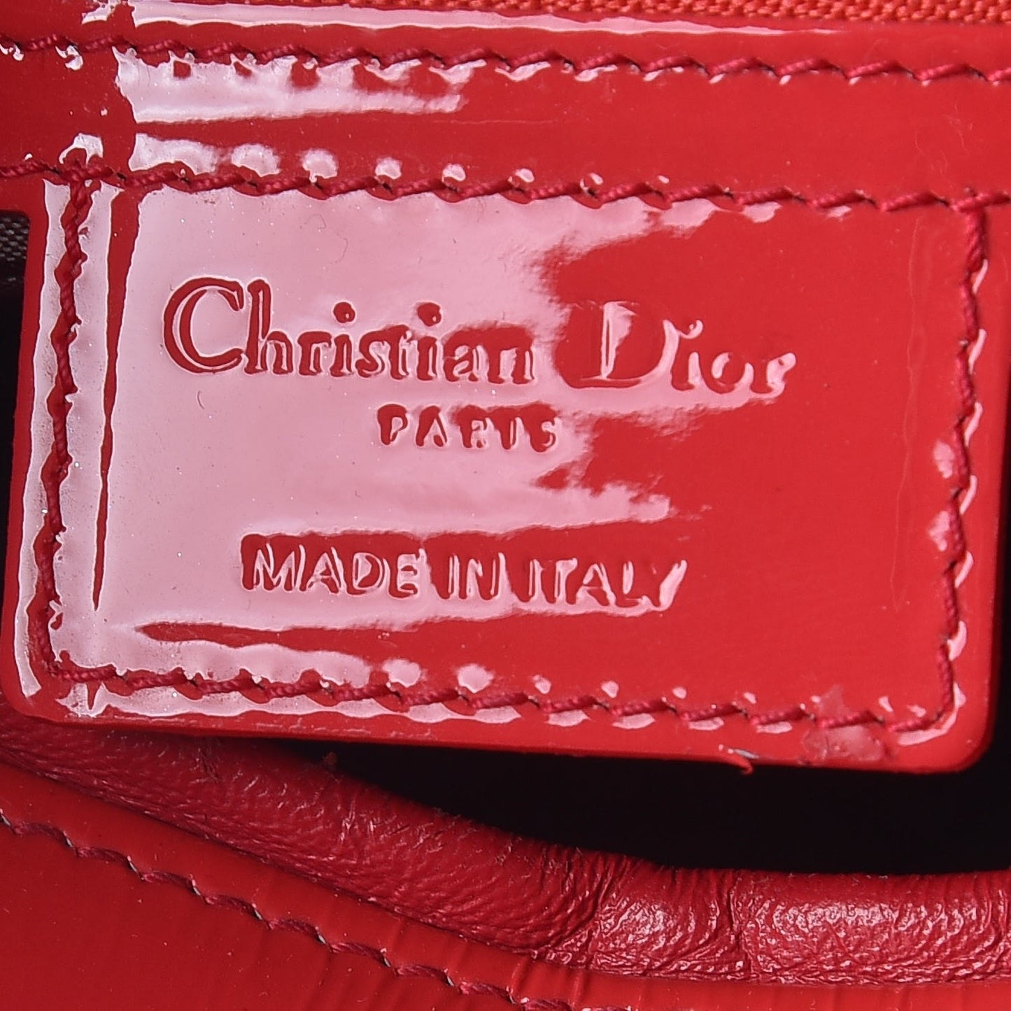 Patent Cannage Large Lady Dior Red
