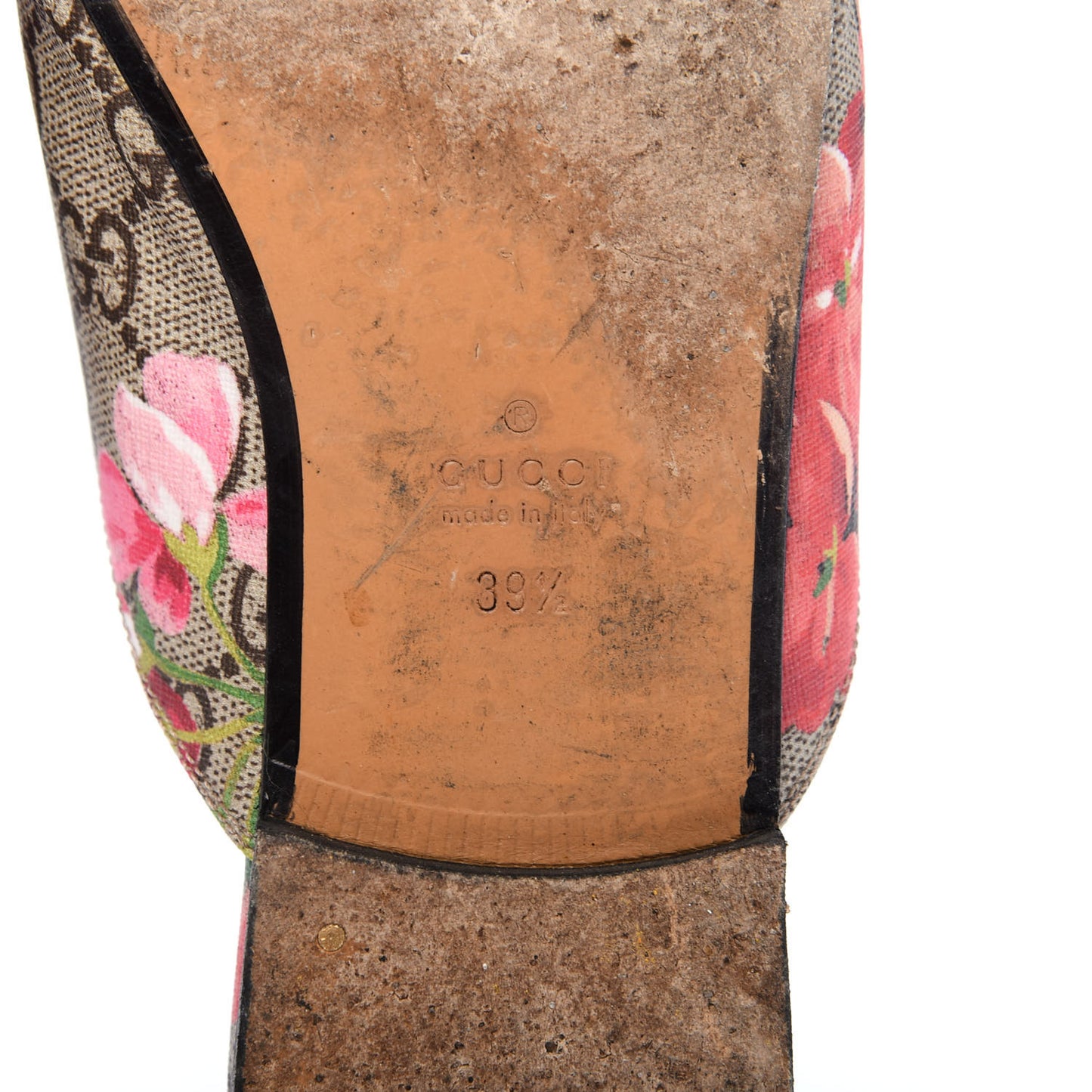GG Supreme Monogram Blooms Womens Princetown Slippers 39.5 Beige Multicolor Dry Rose