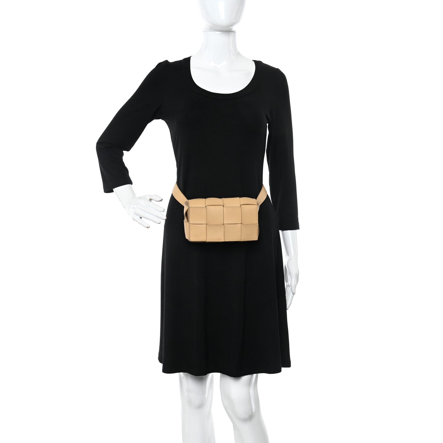 Nappa Maxi Intreccio The Belt Cassette Bag Almond