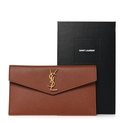 Saint Laurent Grain De Poudre Uptown Pouch Brick 14 of 14