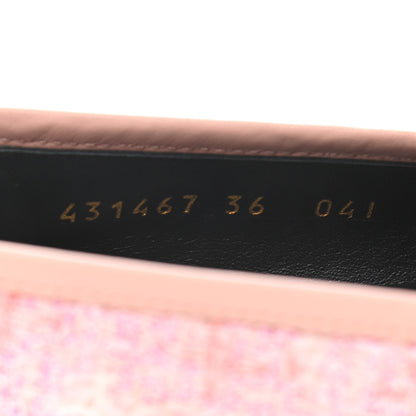 Gucci Wool Tweed Horsebit Womens Jordaan Loafers 36 Pink White Perfect Pink 8 of 11