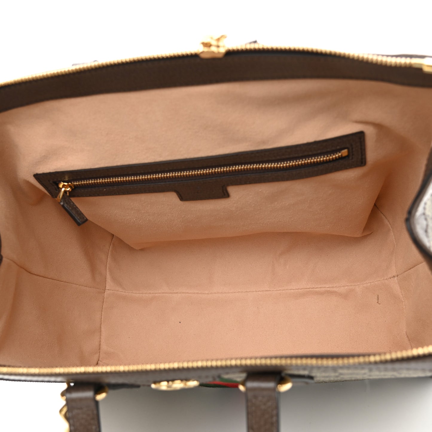 GG Supreme Monogram Web Medium Ophidia Tote Bag Brown