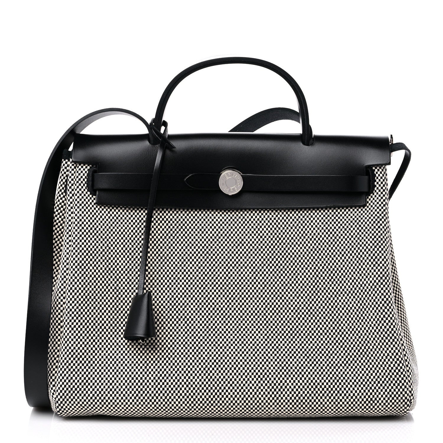 Hermes Vache Hunter Criss Viking Herbag Zip Retourne 31 PM Ecru Black 2 of 10
