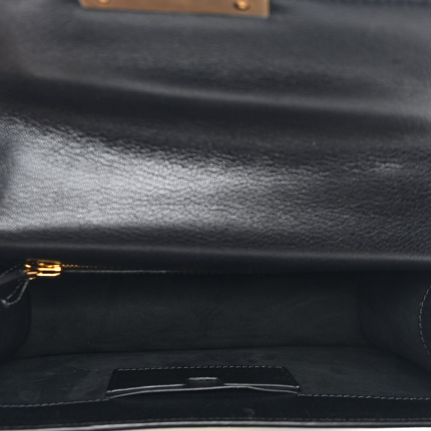 Shiny Goatskin Medium 001 Top Handle Bag Black