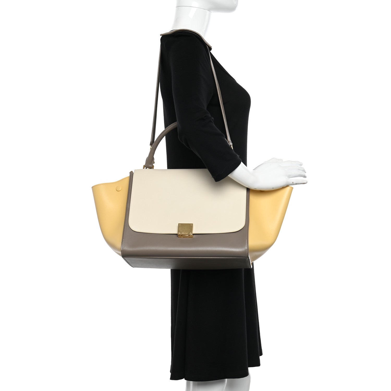 Celine Smooth Calfskin Medium Tri-Color Trapeze Butter 2 of 9