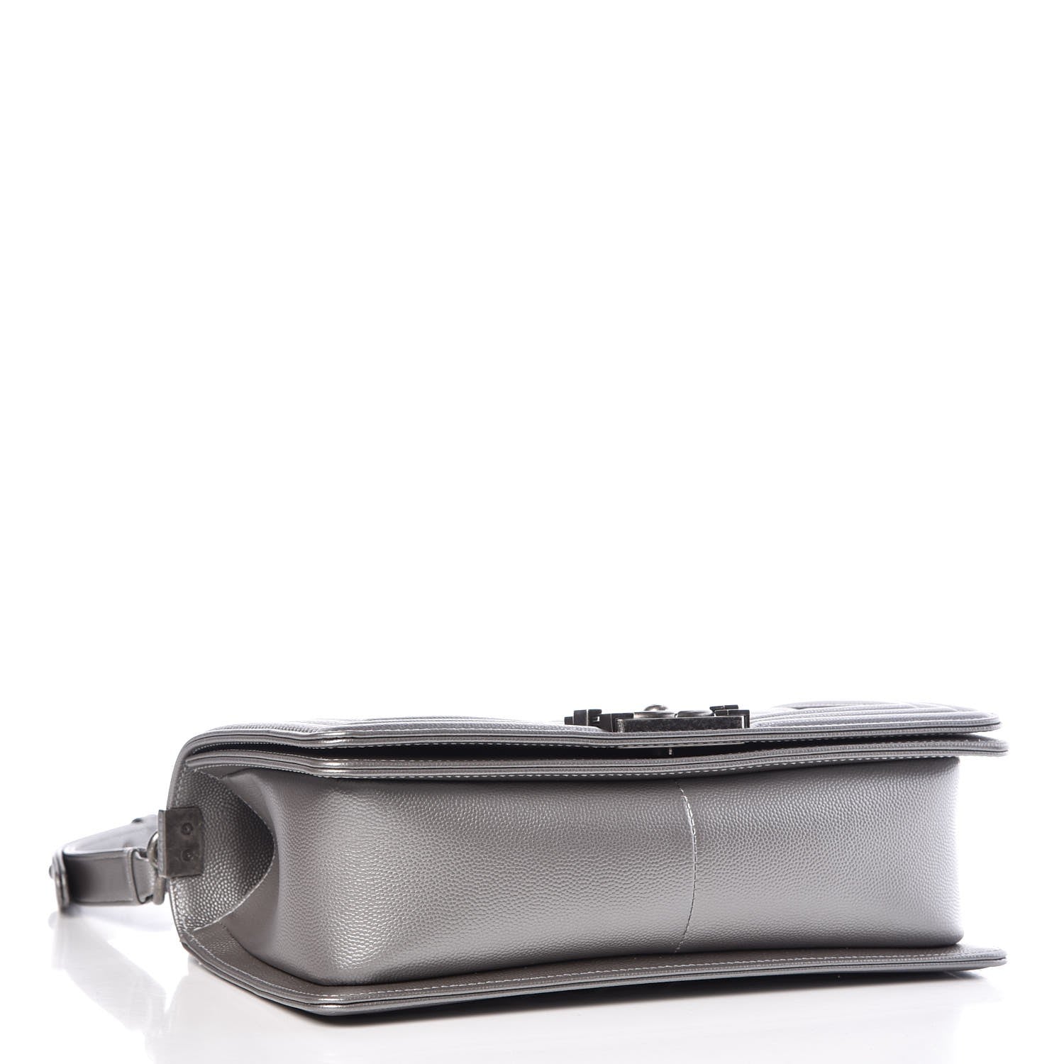 Chanel Metallic Caviar Quilted Medium Boy Flap Silver 4 of 8