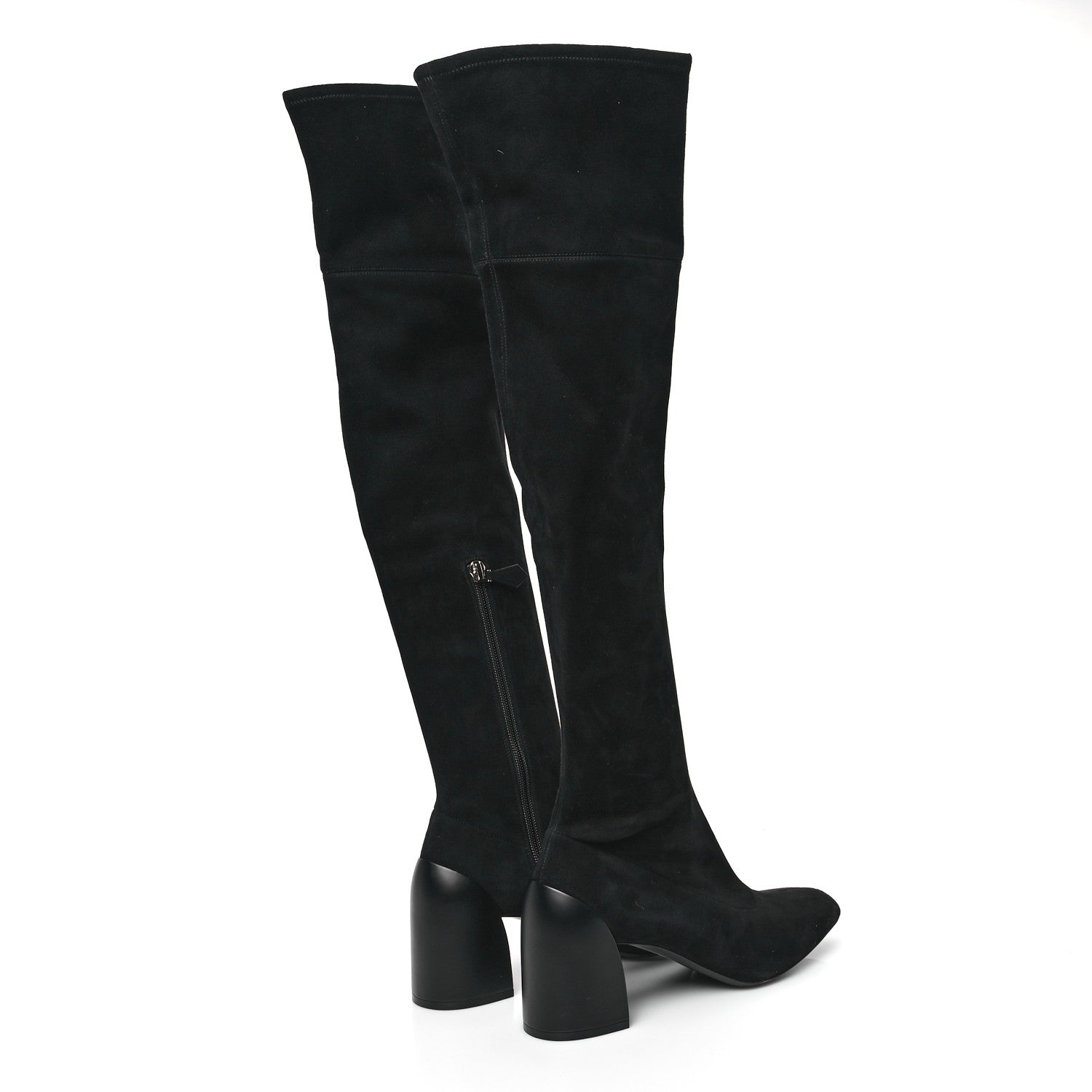 Hermes Velvet Goatskin Betty 60 Boots 38.5 Black 4 of 6