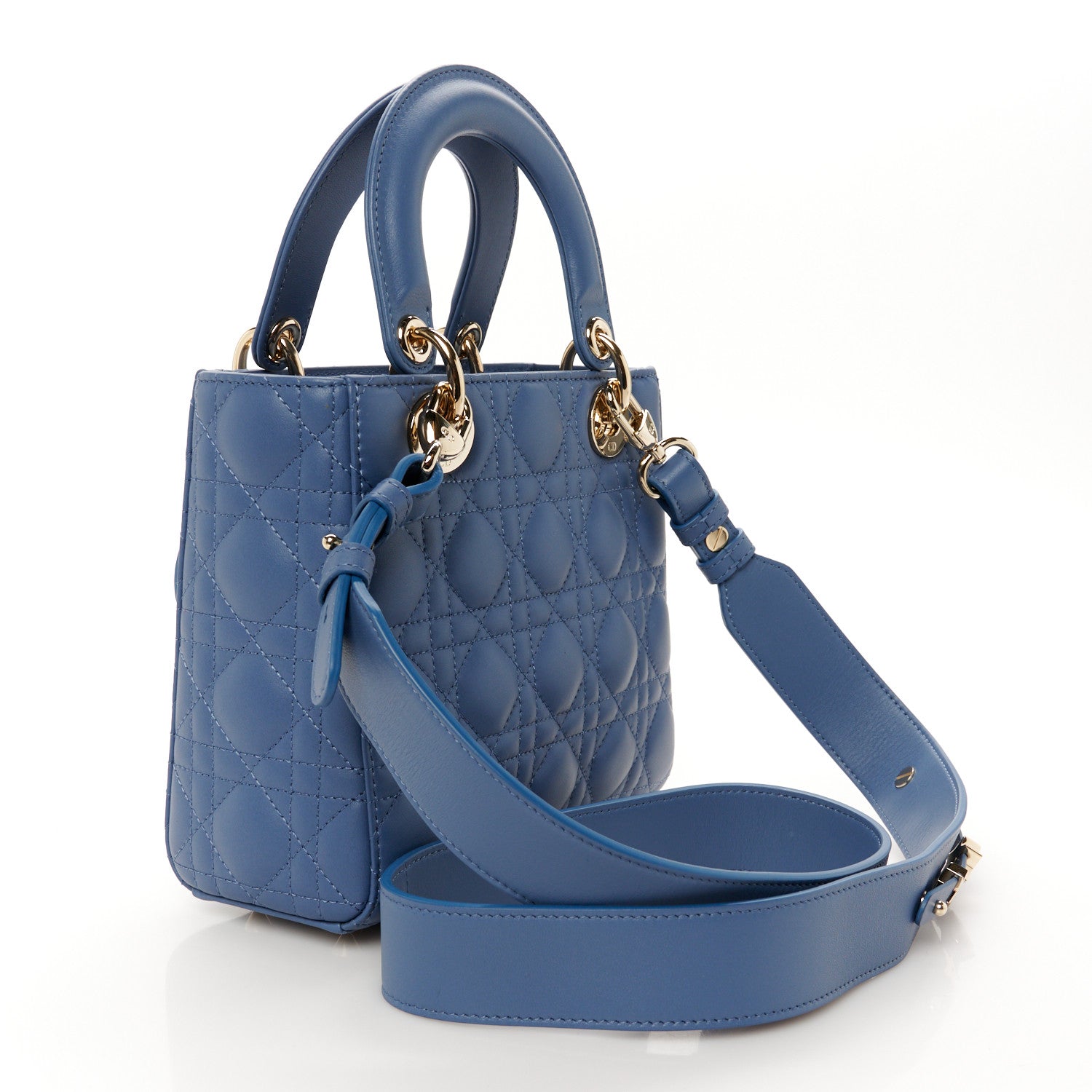 Christian Dior Lambskin Cannage Small My ABCDior Lady Dior Denim Blue 2 of 10