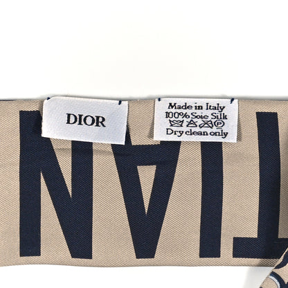 Christian Dior CHRISTIAN DIOR Silk Oblique Mitzah Scarf Blue 3 of 3